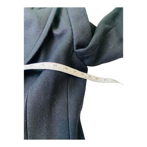 Banana Republic Womens Business Pea Coat Jacket Lined Leopard Black Medium - Picture 8 of 9